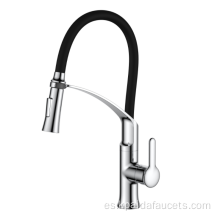 Grifo de fregadero de cocina flexible negro flexible